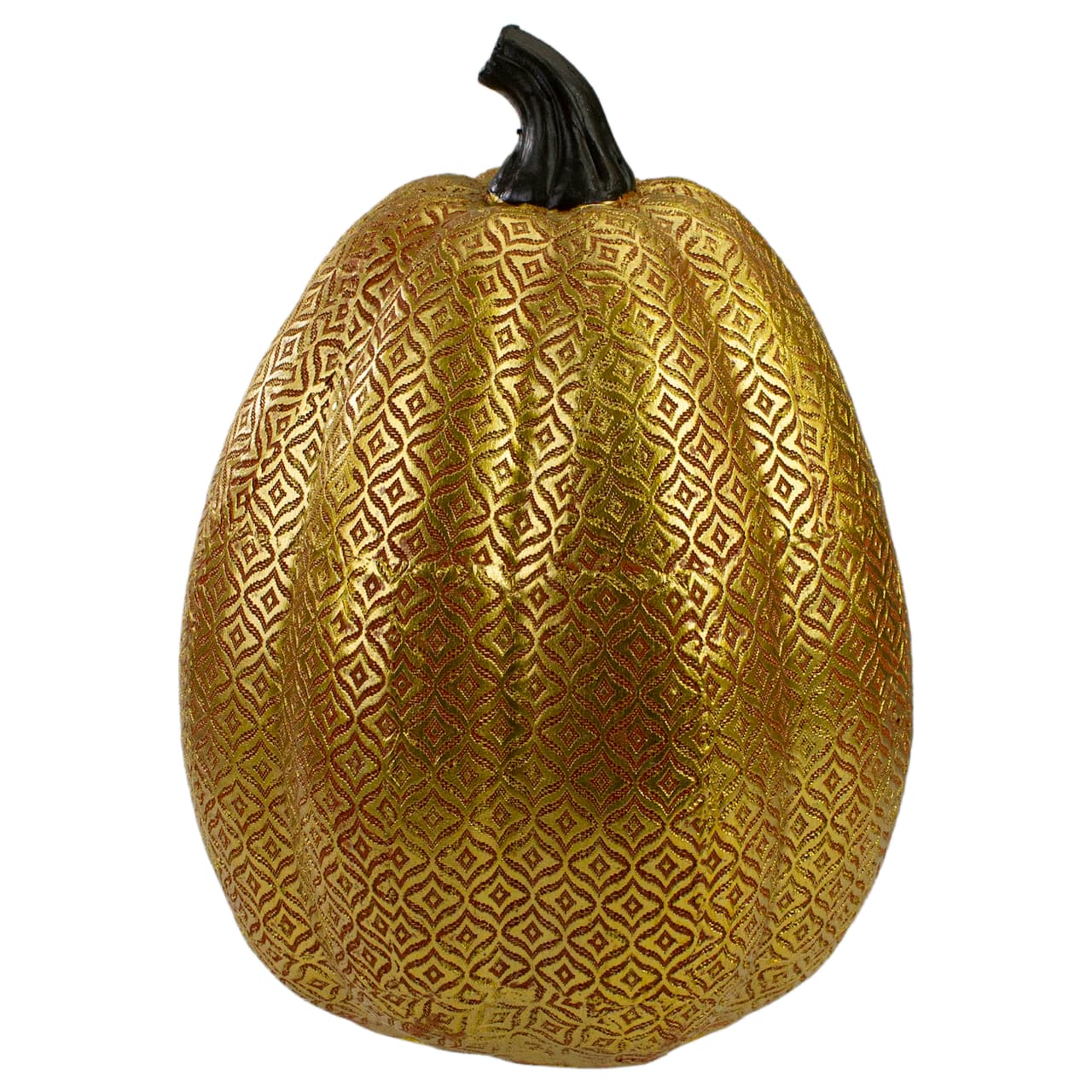 Orange & Gold Diamond Patterned Halloween Pumpkin Tabletop Decoration